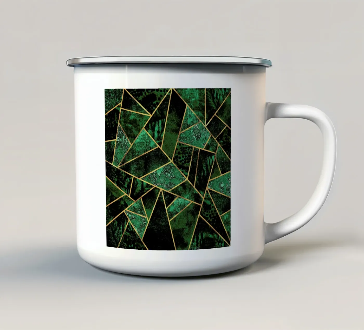 Deep Emerald emaille mok van Elisabeth Fredriksson