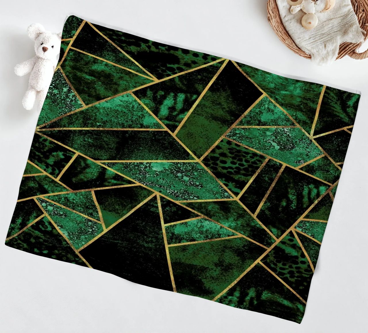 Deep Emerald fleece blanket by Elisabeth Fredriksson