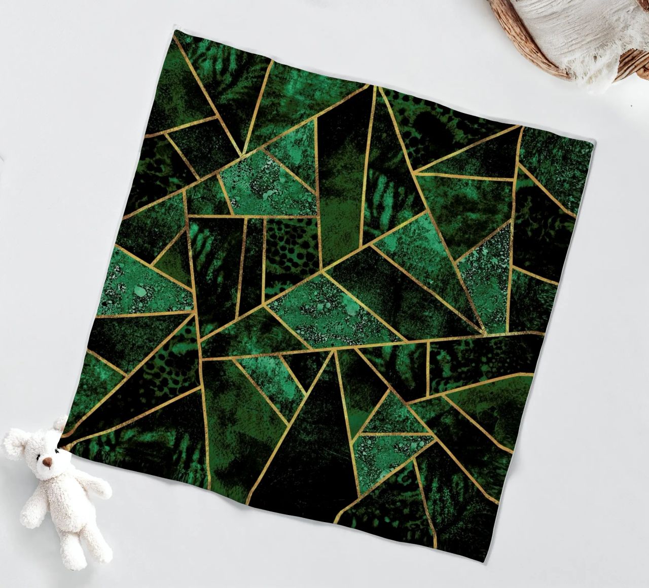 Deep Emerald fleece blanket by Elisabeth Fredriksson