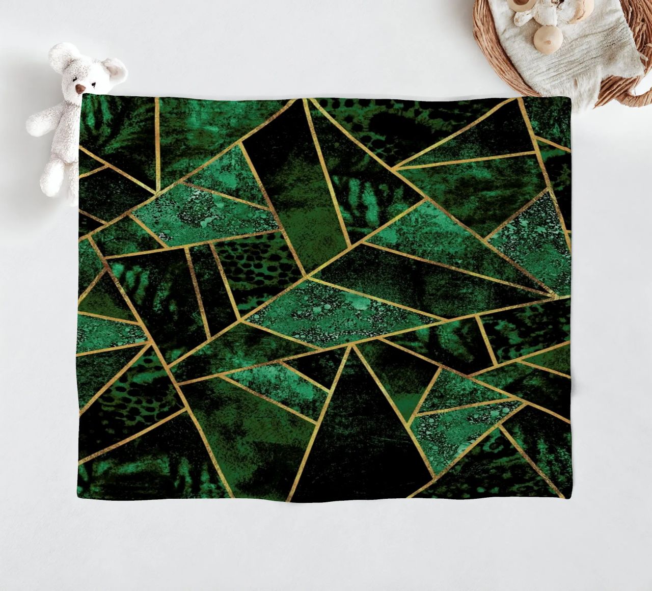 Deep Emerald fleece blanket by Elisabeth Fredriksson