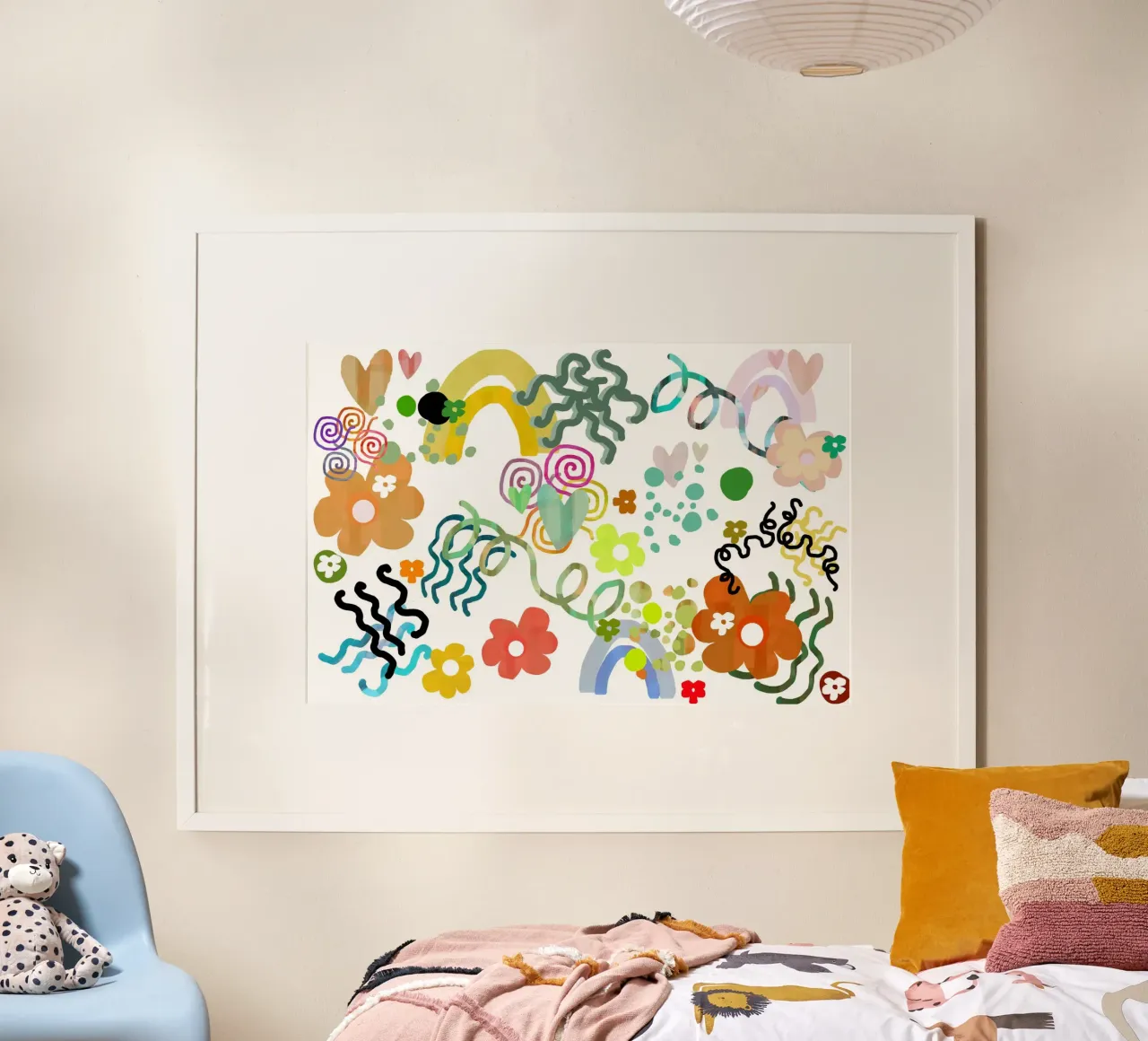 I fiori amano gli arcobaleni poster con telaio in plastica da Casa Cartissi
