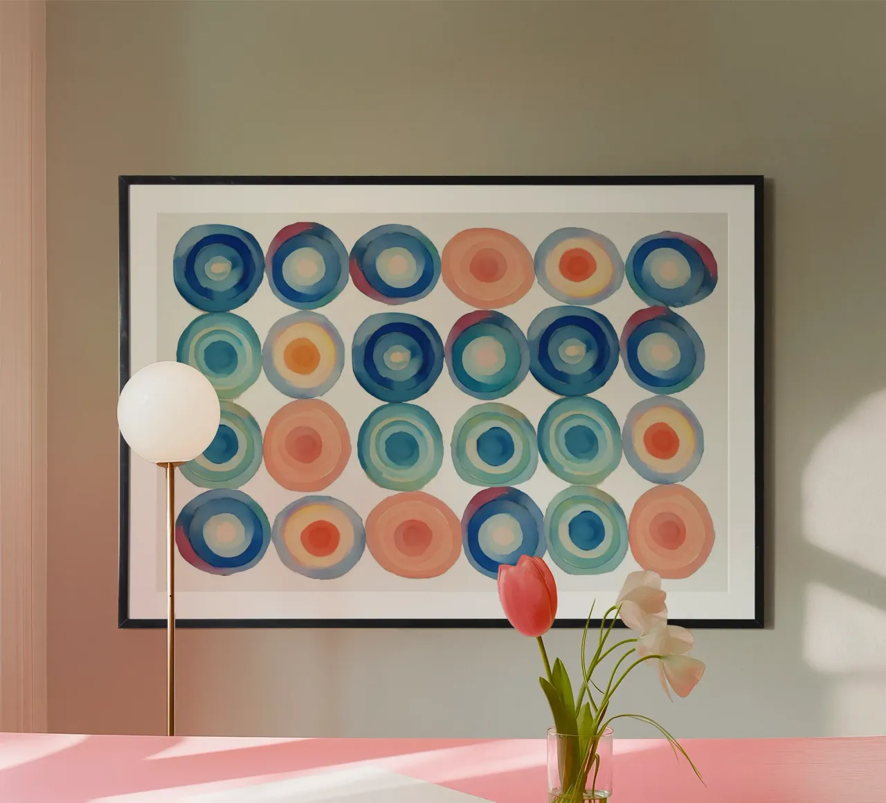 Multi Coloured Watercolour Circles carta hahnemühle da Casa Cartissi