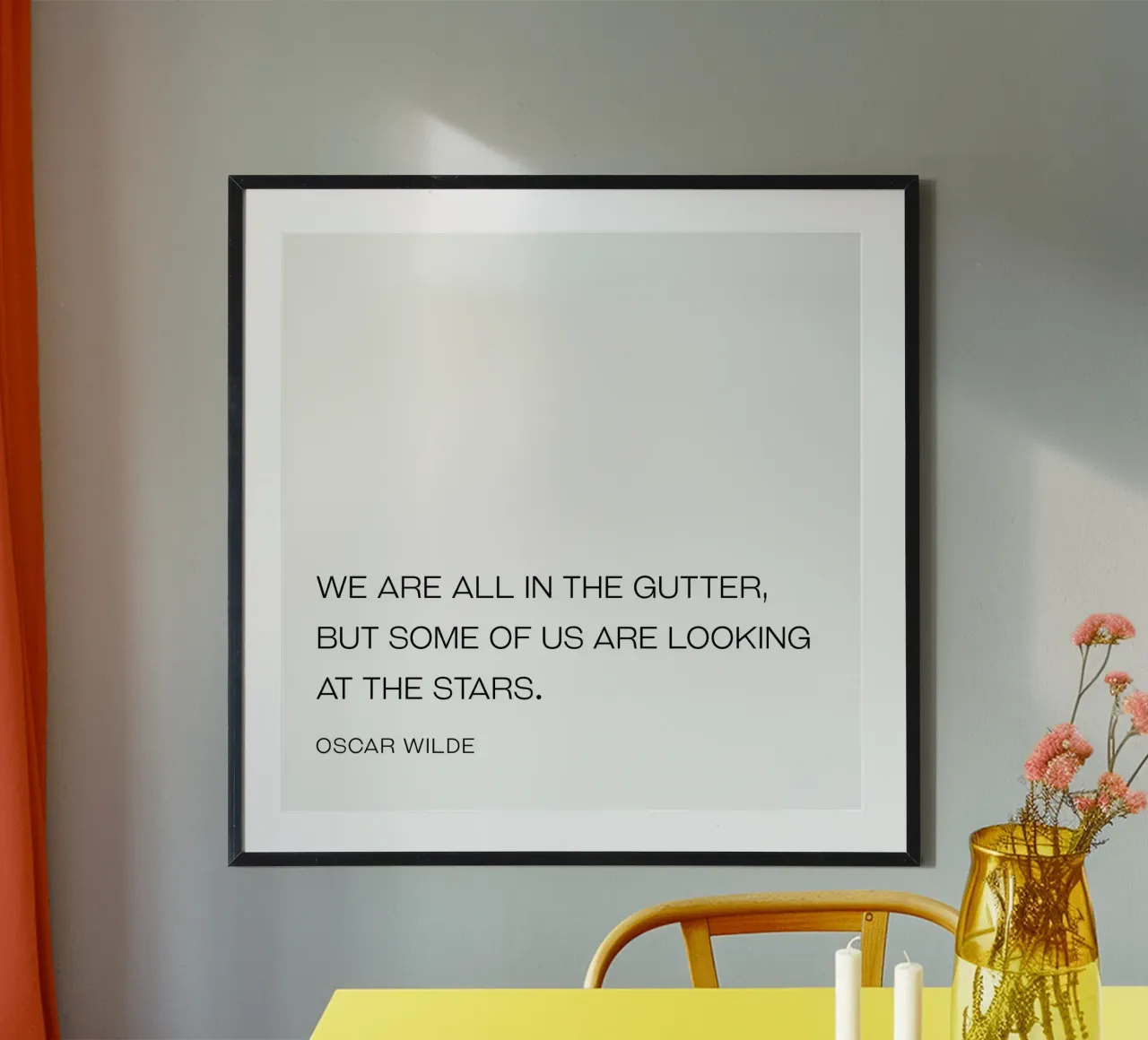 Looking at the stars quote poster with aluminum frame by Paigaam Studio