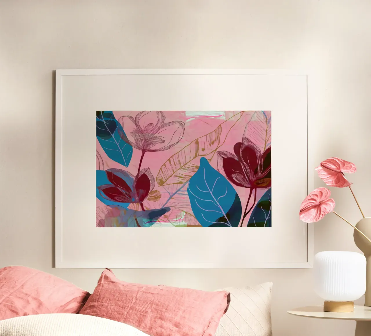 Flower Garden 2 poster con telaio in legno da Casa Cartissi