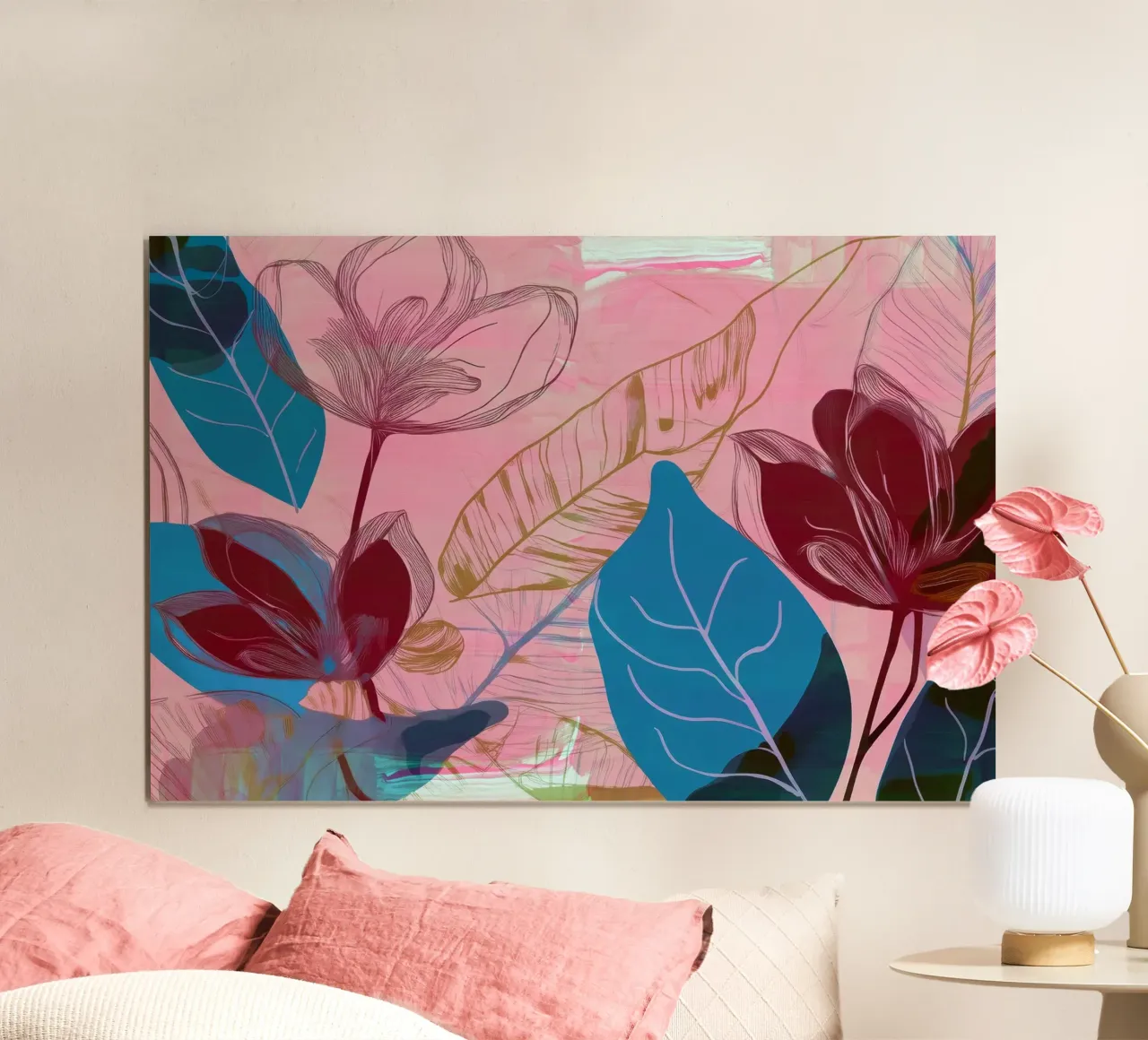 Flower Garden 2 poster con telaio in legno da Casa Cartissi