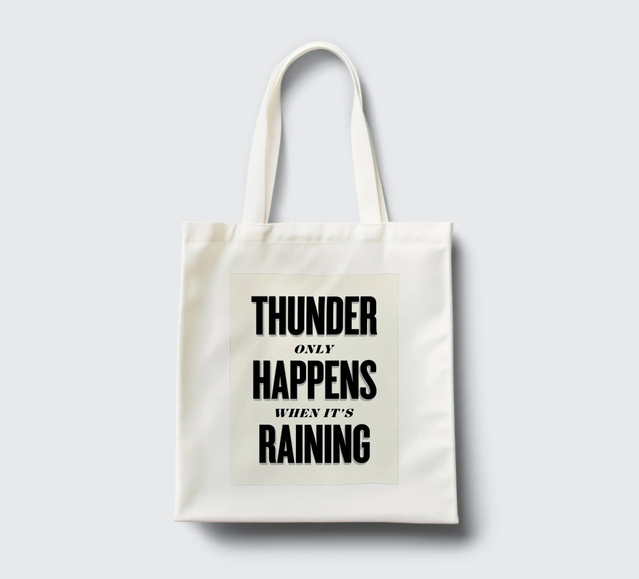 Thunder Only Happens When It's Raining borsa in juta da Lolly & Roobs