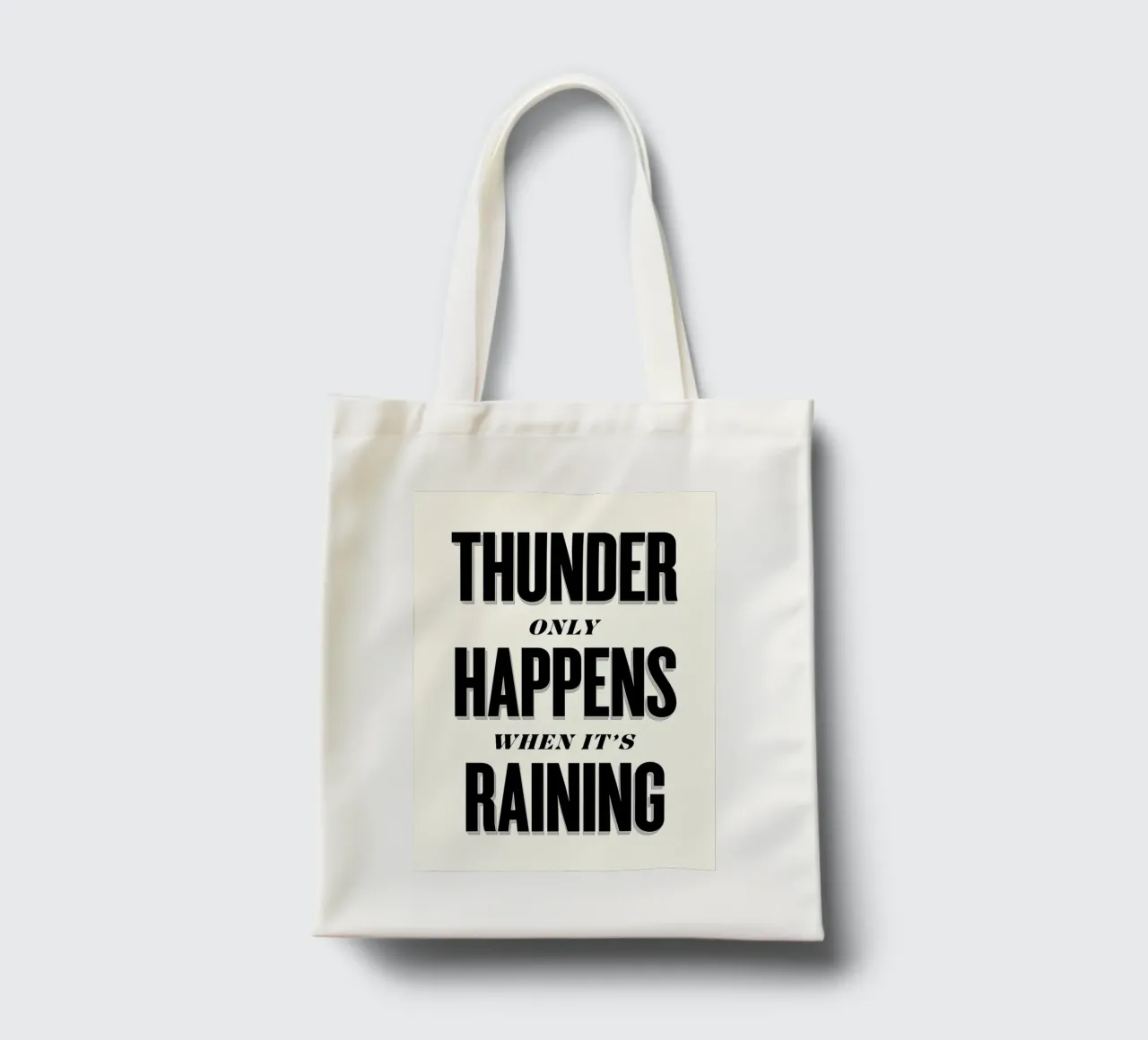 Thunder Only Happens When It's Raining borsa in juta da Lolly & Roobs