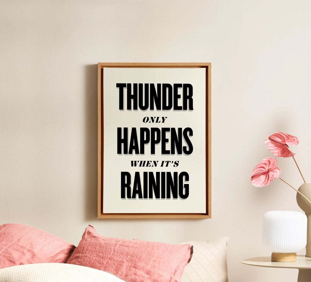 Thunder Only Happens When It's Raining canvas by Lolly & Roobs