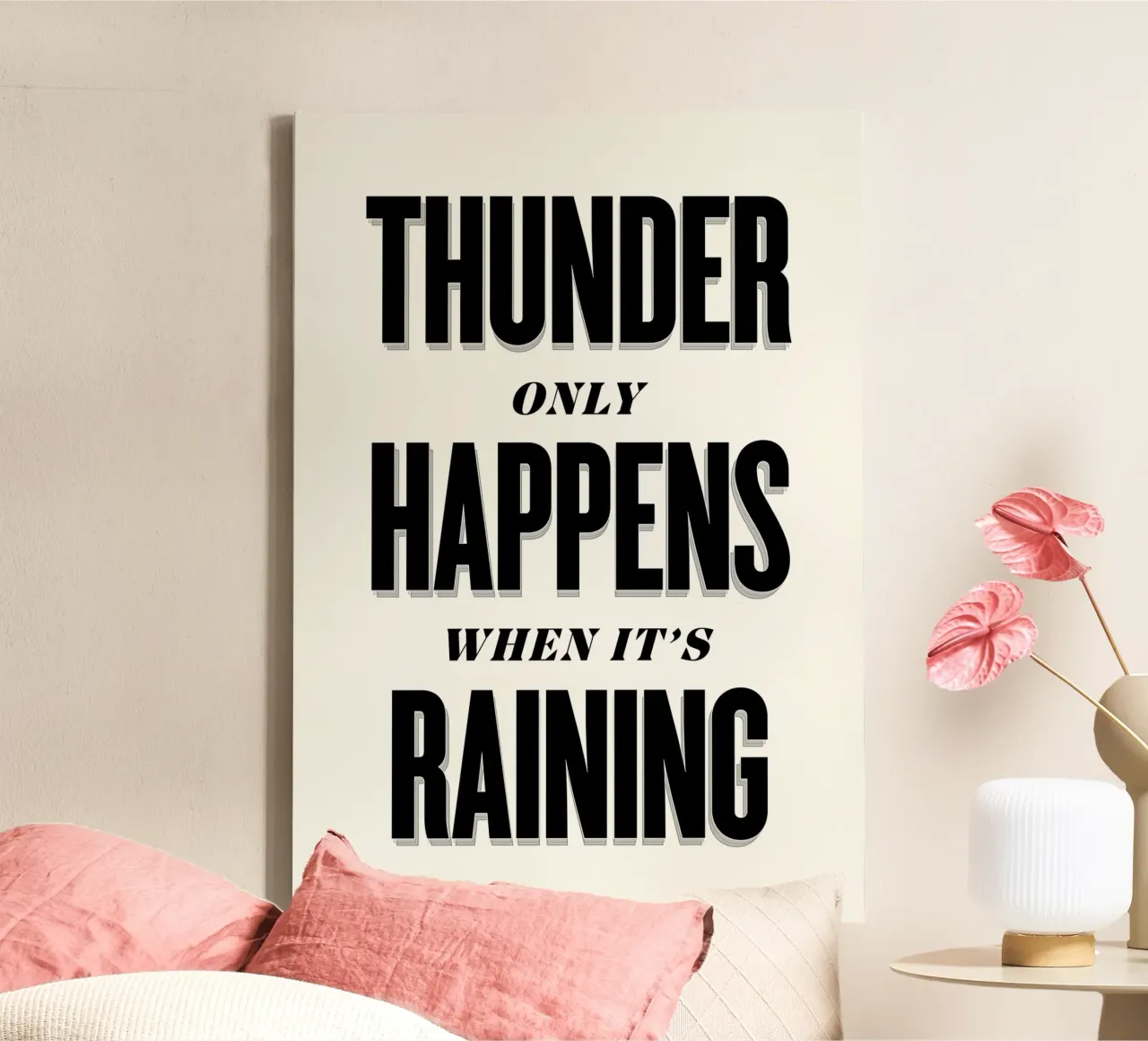 Thunder Only Happens When It's Raining canvas van Lolly & Roobs