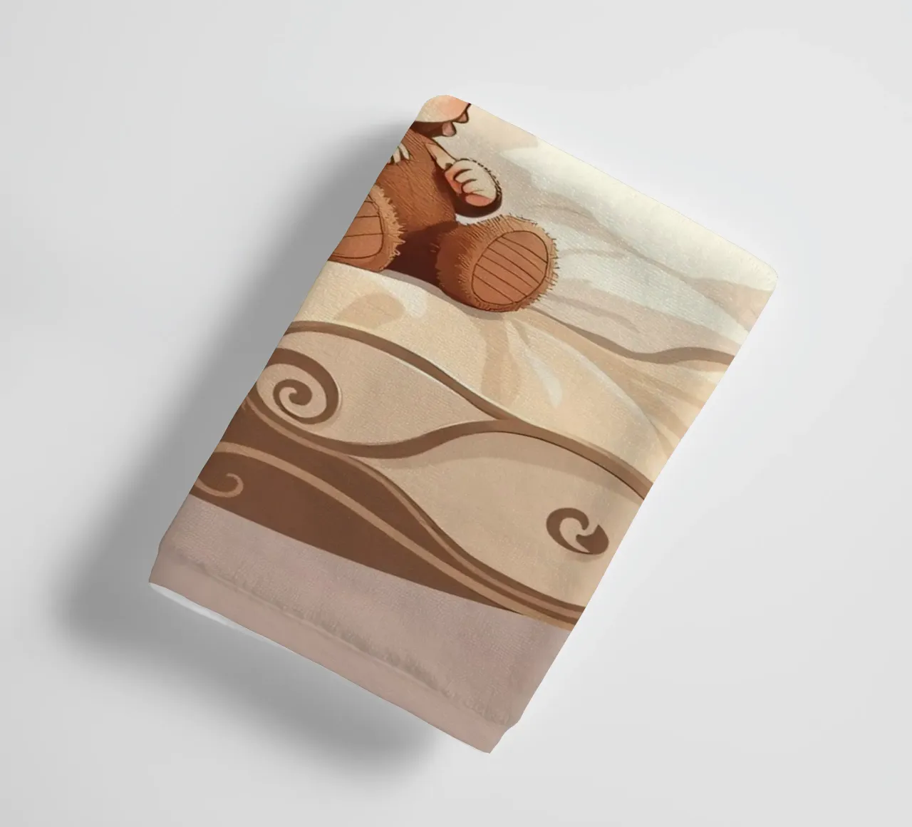 Una giovane ragazza dorme serenamente in un'accogliente camera da letto asciugamano da bagno da DesignDoodle