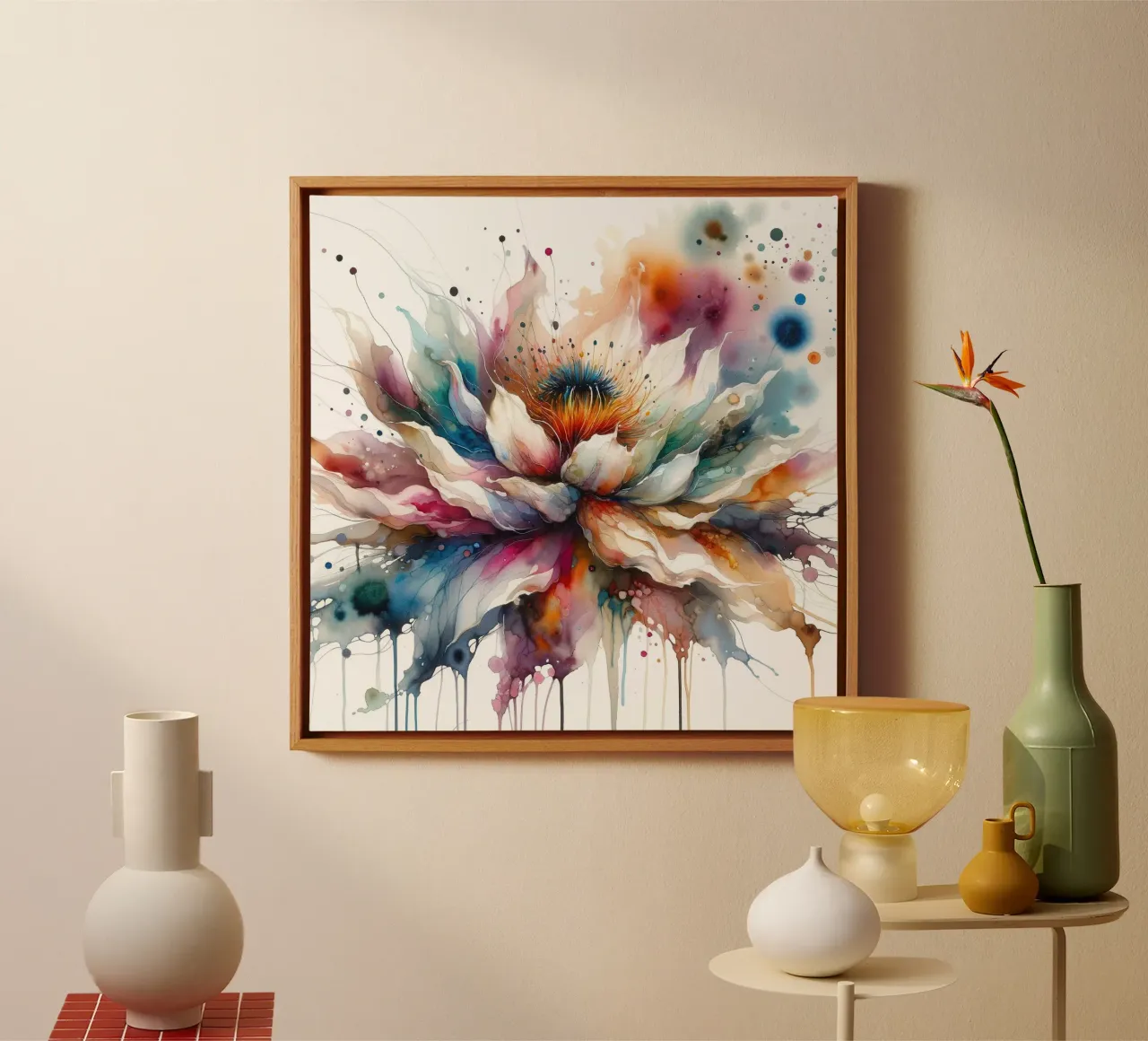 Maestà del fiore divino tela con Cornice a cassetta da Chromatic Fusion Studio