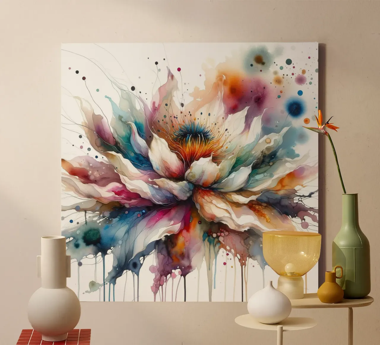 Maestà del fiore divino tela con Cornice a cassetta da Chromatic Fusion Studio