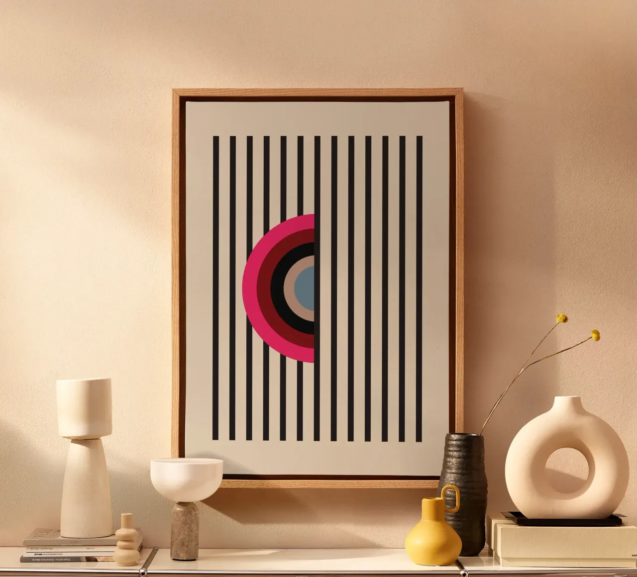 Bijenroos canvas met Baklijst van OkleoStudio