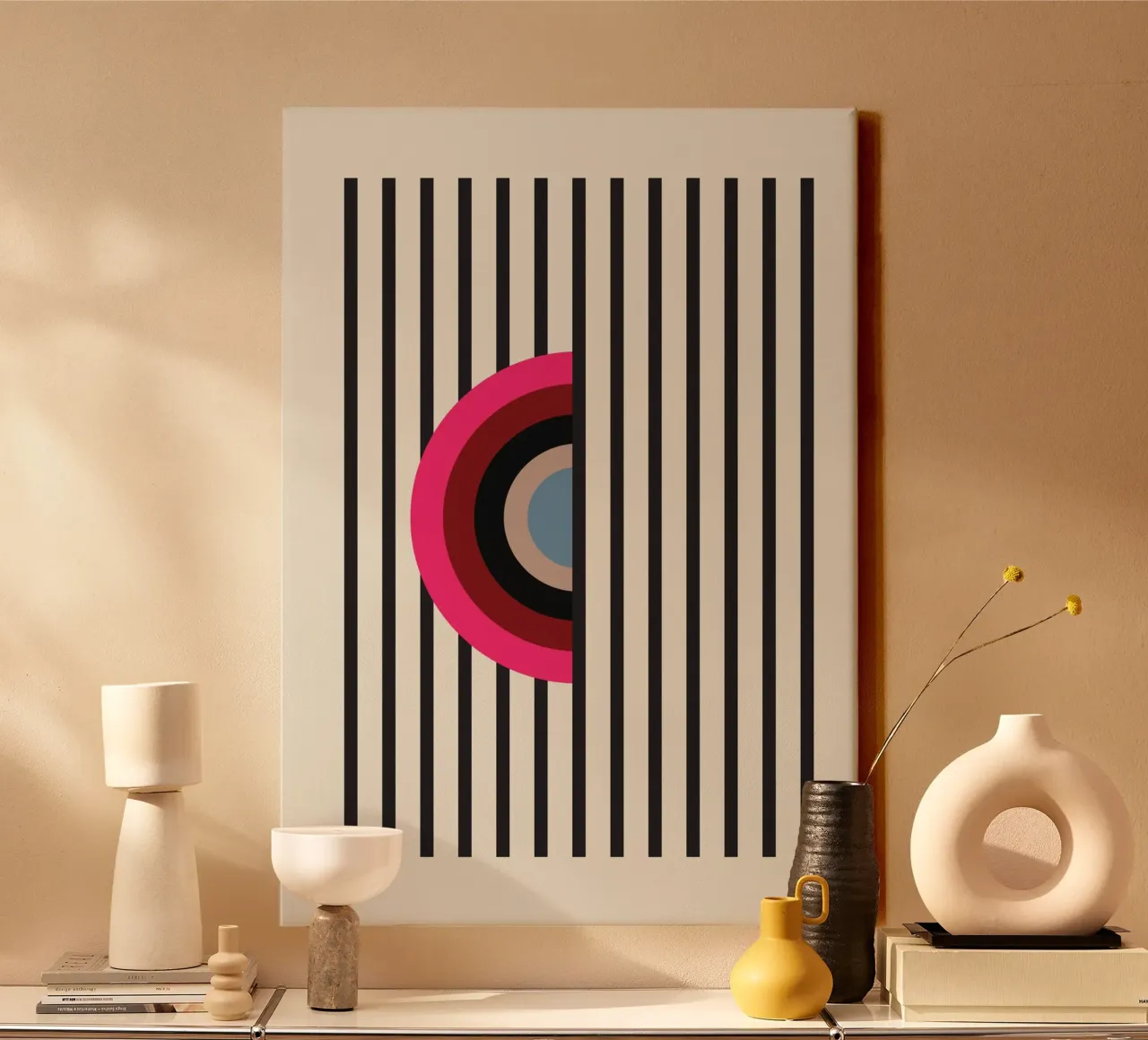Bijenroos canvas met Baklijst van OkleoStudio