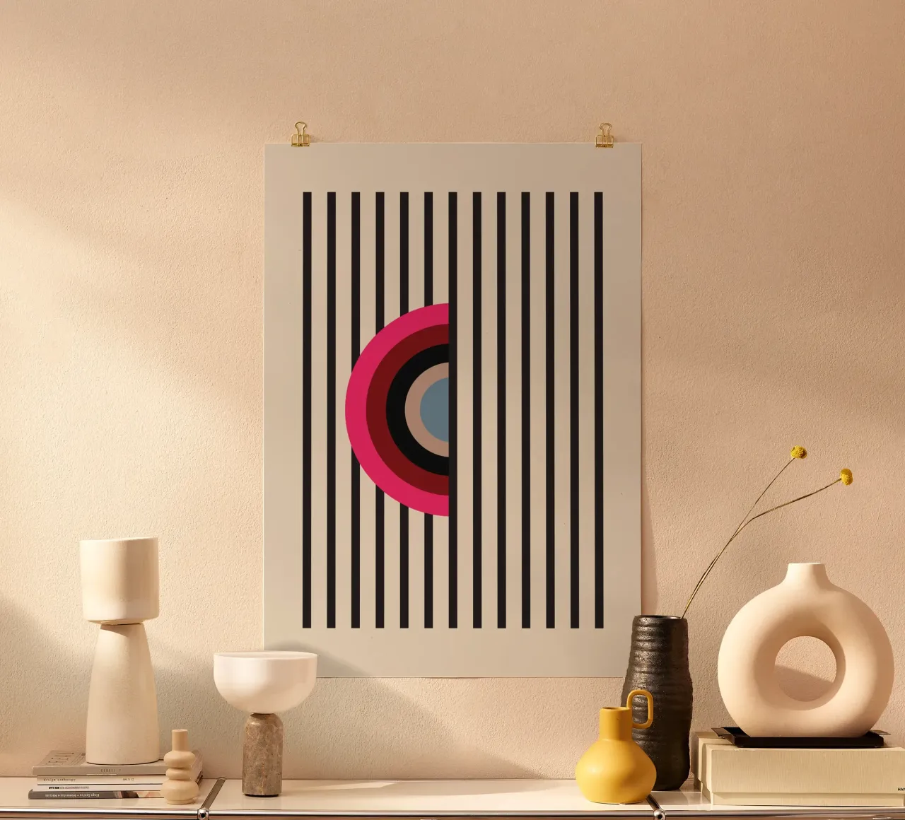 Cible Rose poster con telaio in alluminio da OkleoStudio