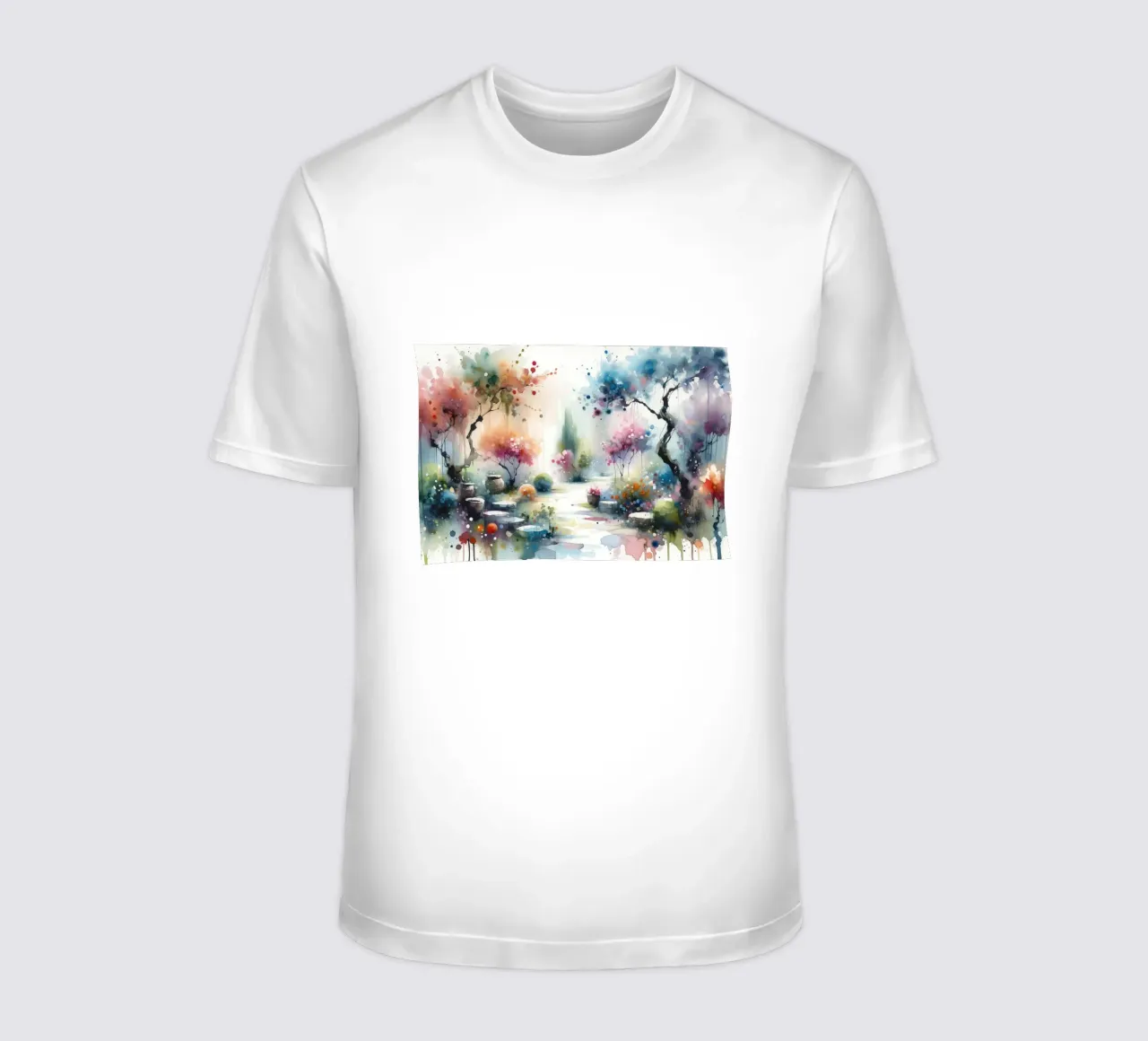 Scena onirica di sentiero in giardino t-shirt da Chromatic Fusion Studio