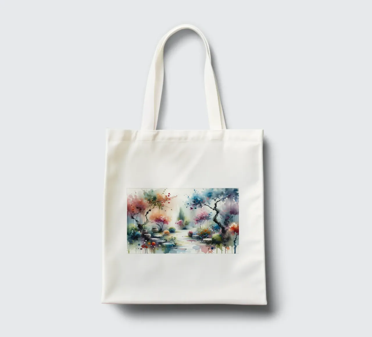 Dreamlike Garden Pathway Scene tote bag by Chromatic Fusion Studio