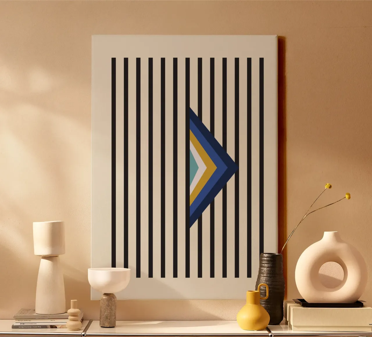 Blauwe diamant canvas met Baklijst van OkleoStudio