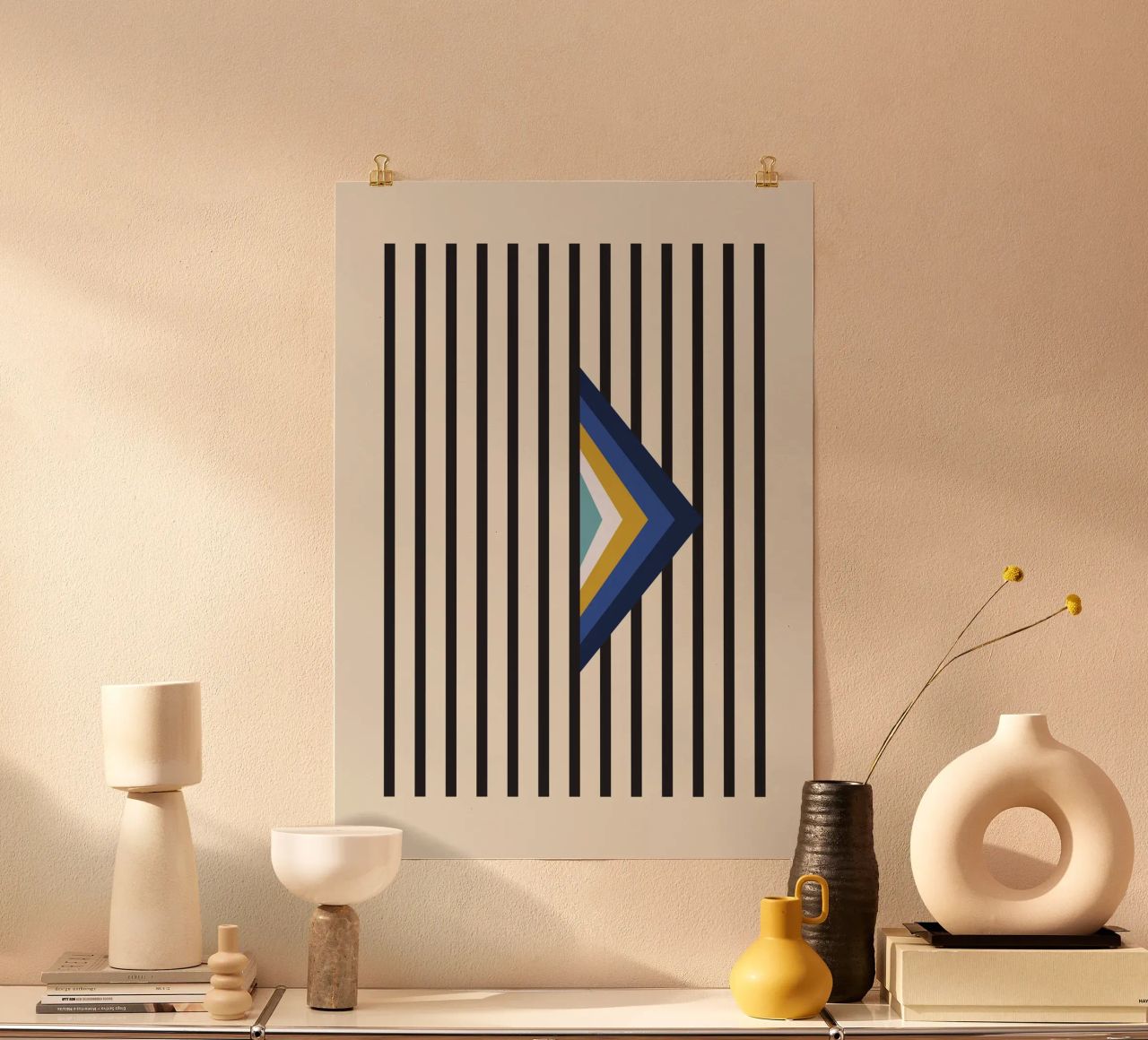 Diamante azul poster con marco de plástico de OkleoStudio