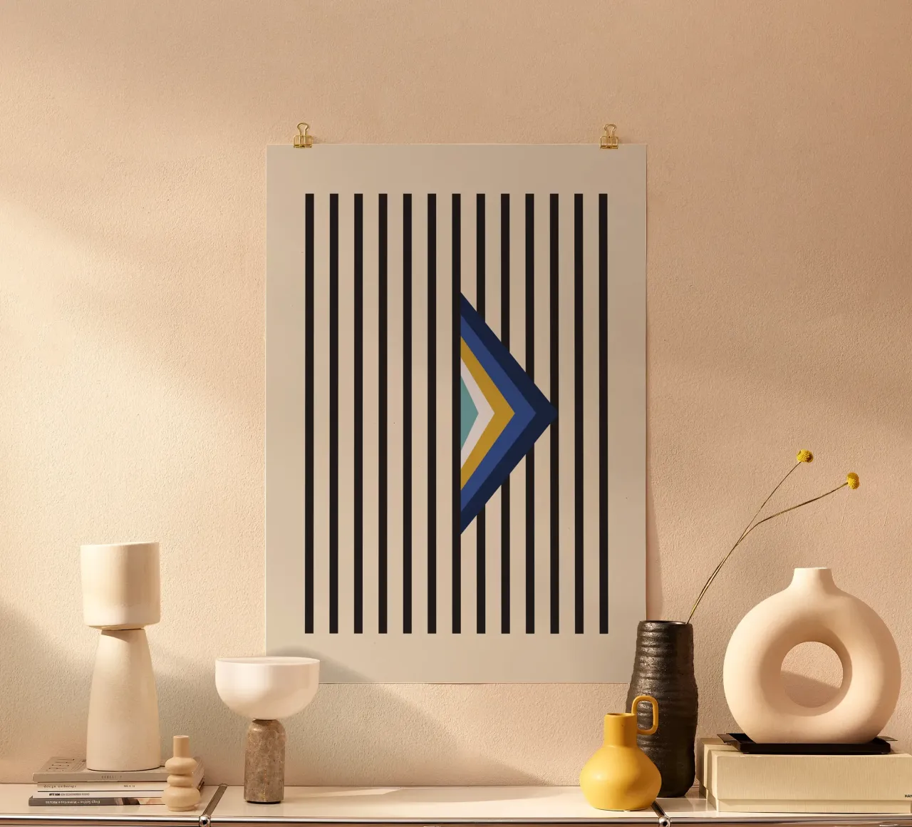 Diamante blu poster con telaio in plastica da OkleoStudio