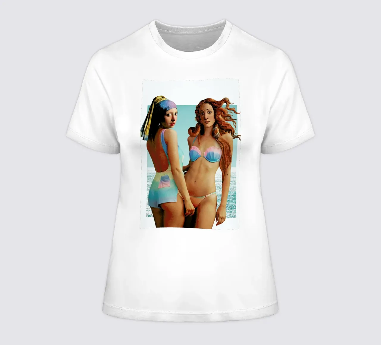 Beach Girls women's fitted t-shirt by Paste in Place