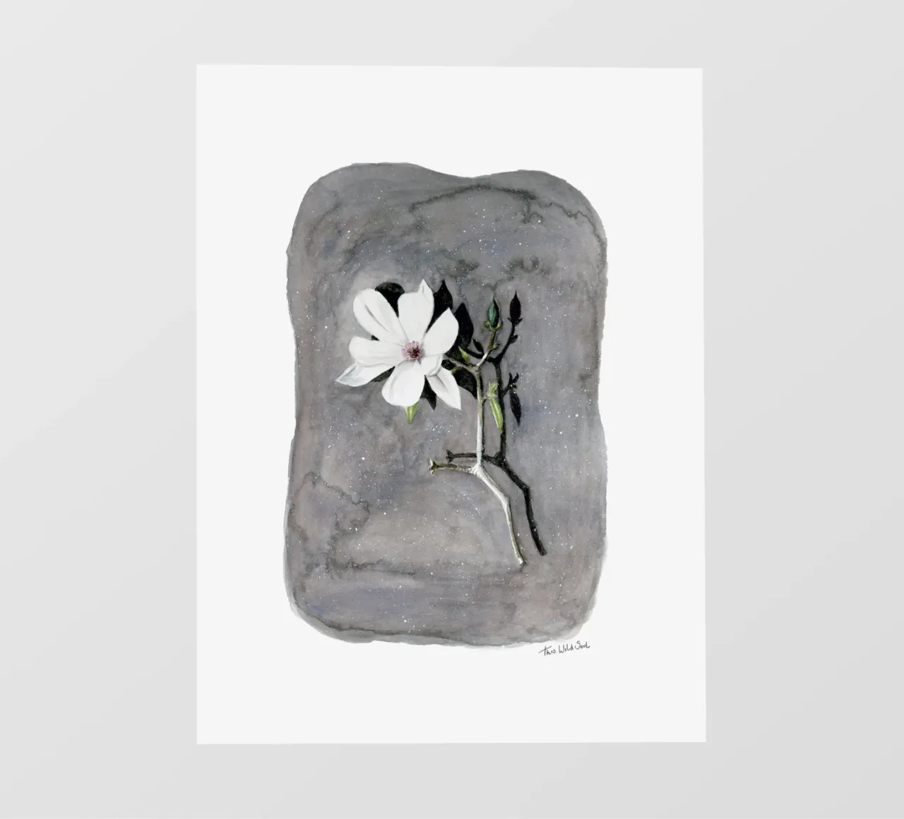 White Magnolia Flower Realistic Watercolour Illustration photo wallpaper by This Wild Soul - Illustration