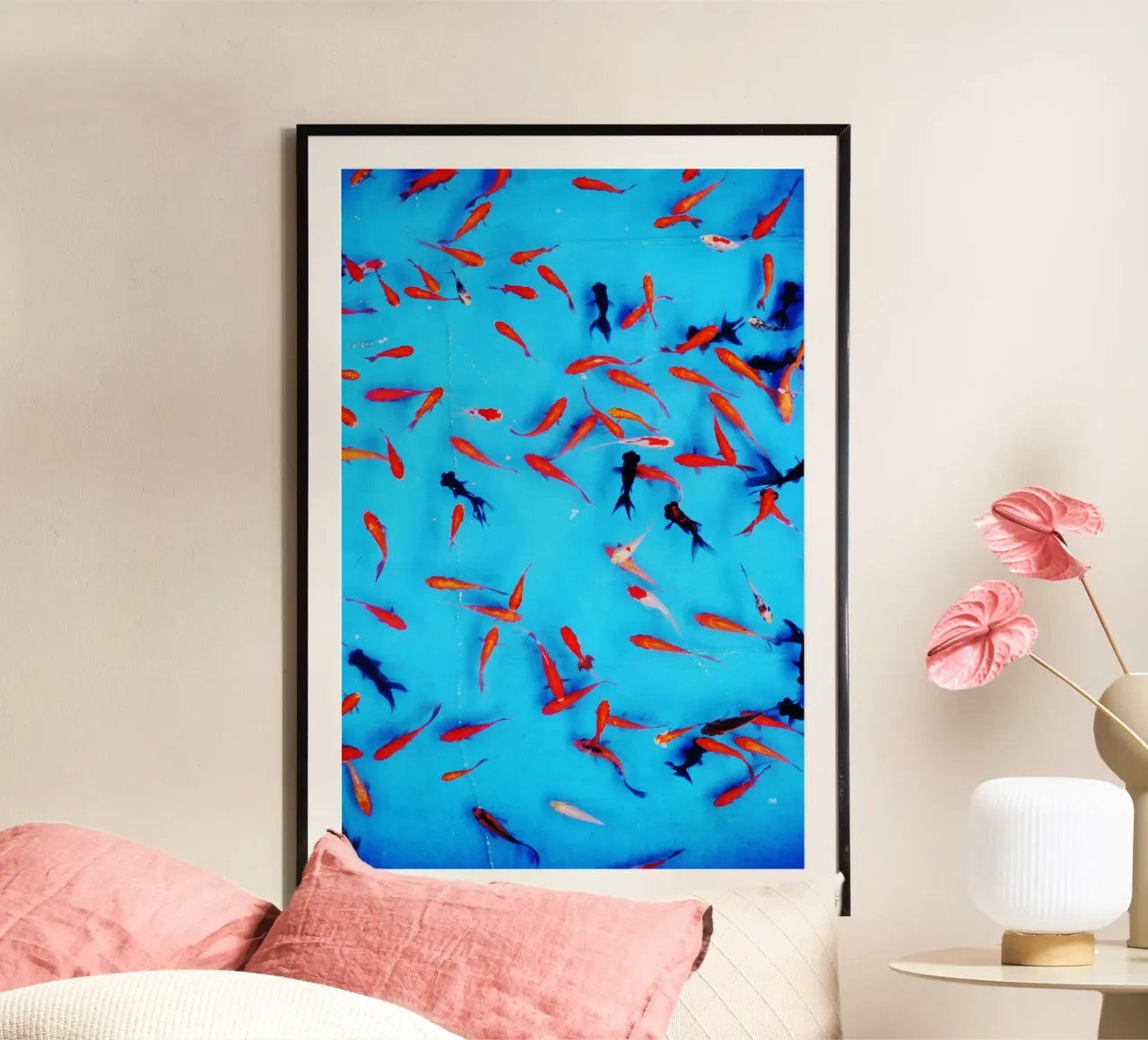 Fische China poster with aluminum frame by Simon Koy