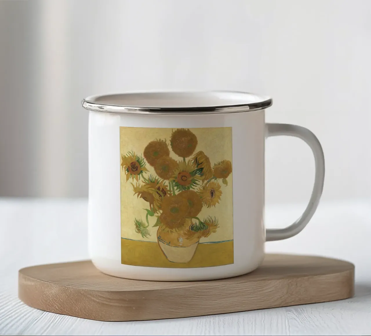 Sunflowers - Van Gogh tazza in smalto da apoloprints