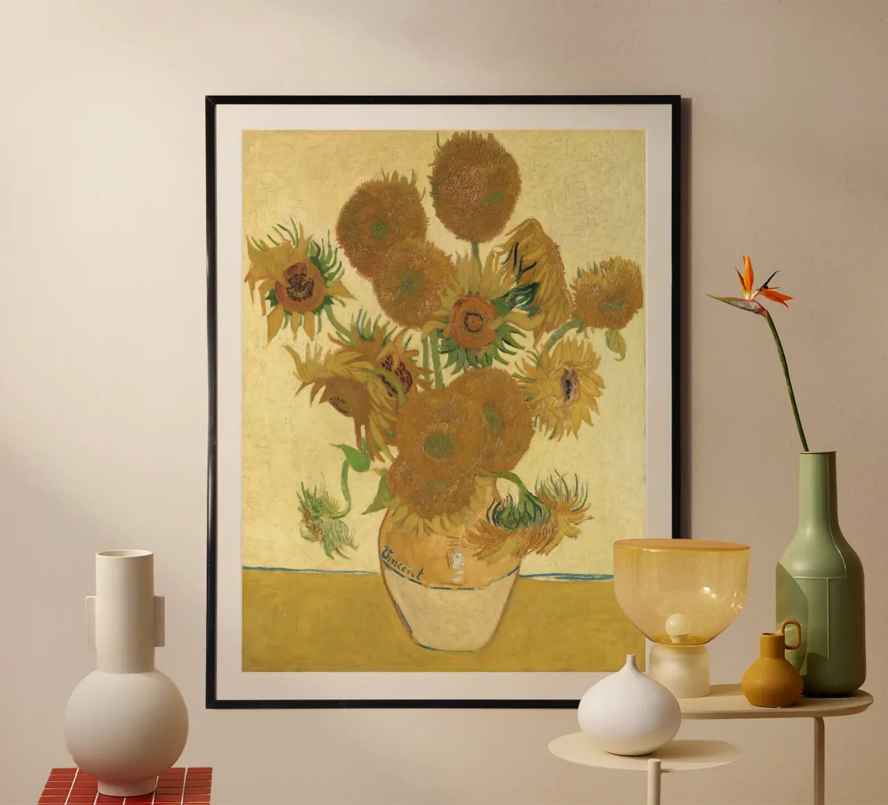 Sunflowers - Van Gogh poster with aluminum frame by apoloprints