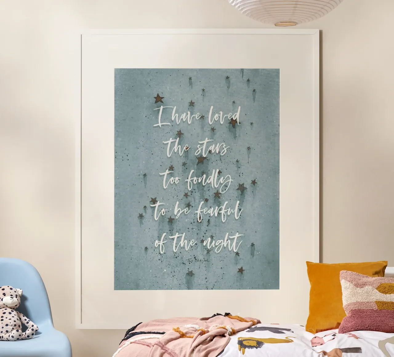 Ho amato le stelle con troppo affetto per avere paura della notte poster con telaio in alluminio da This Wild Soul - Illustration
