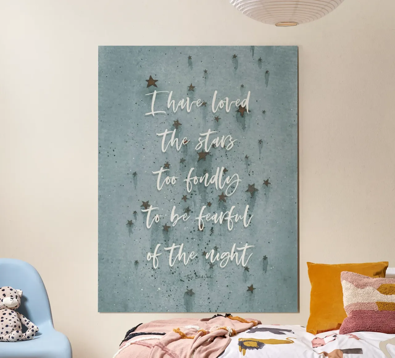 Ho amato le stelle con troppo affetto per avere paura della notte poster con telaio in alluminio da This Wild Soul - Illustration