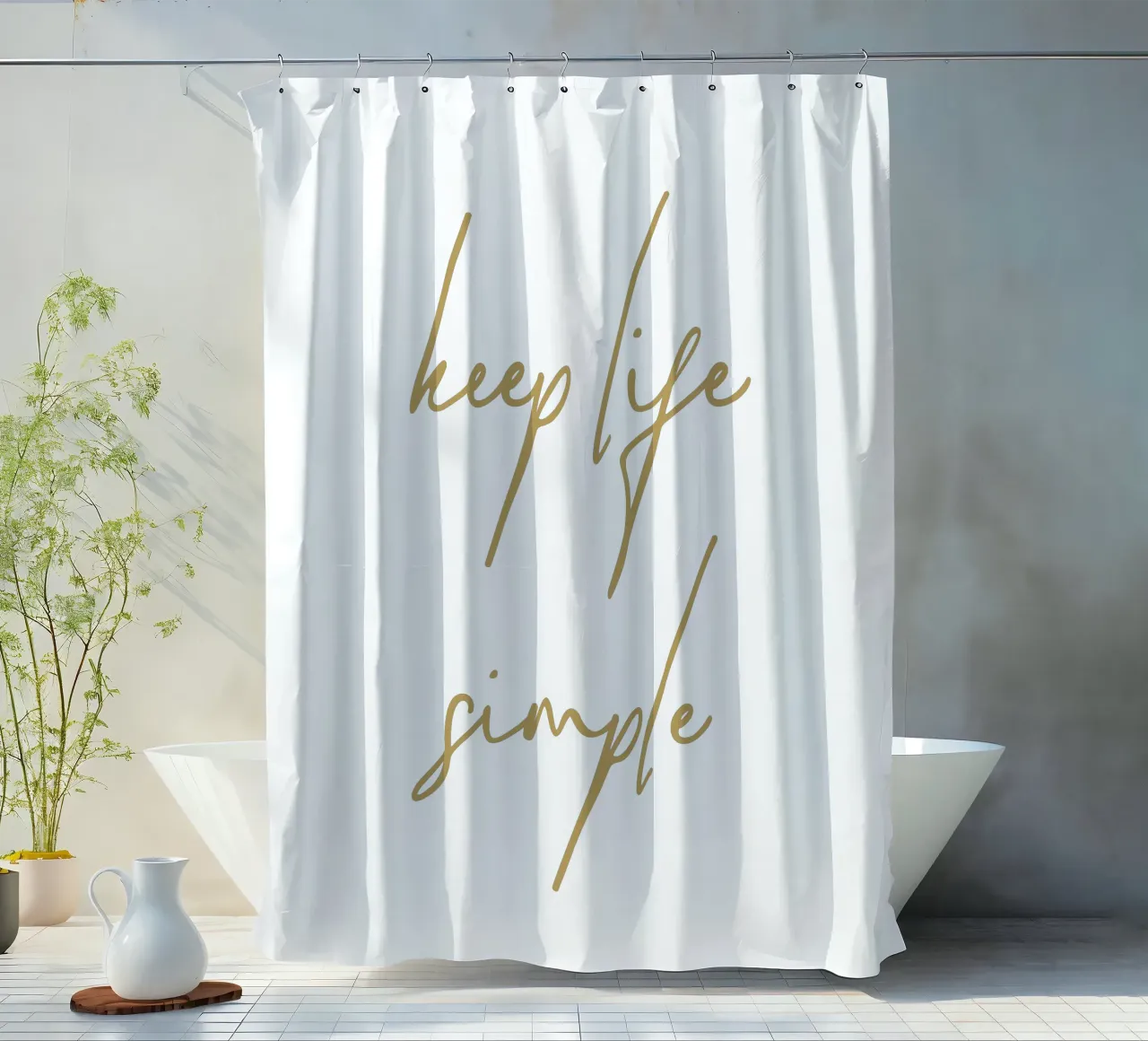 keep life simple rideau de douche de apoloprints