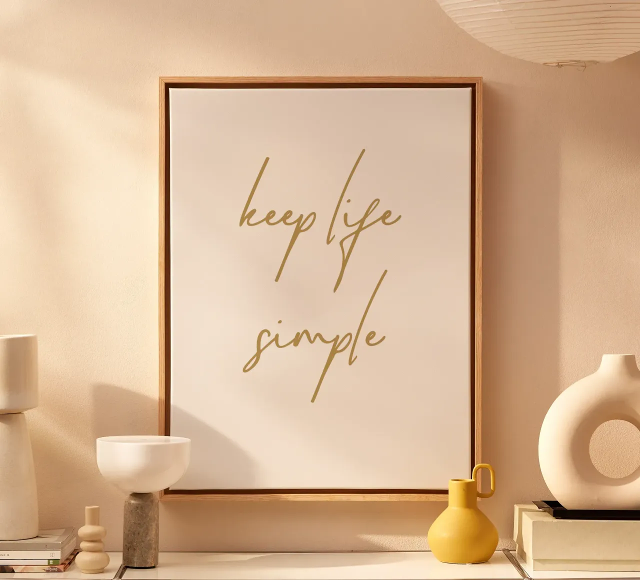 keep life simple tela con Cornice a cassetta da apoloprints