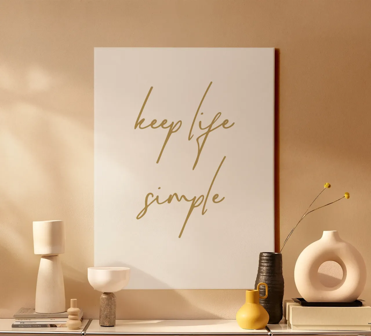 keep life simple tela con Cornice a cassetta da apoloprints