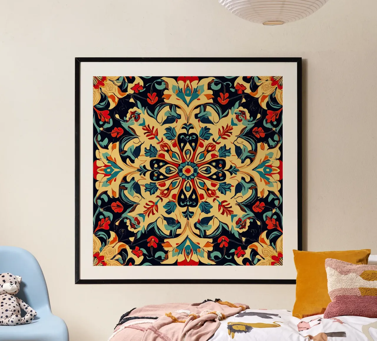 Art Nouveau - Il fiore della bellezza senza tempo poster con telaio in plastica da Artful Bloom
