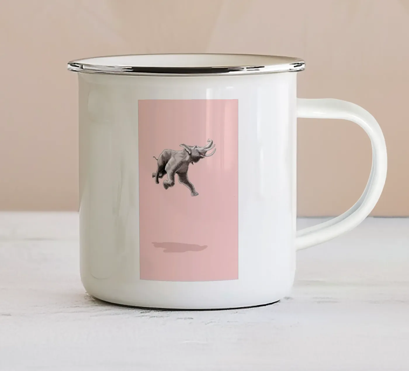 Float Like a Bird enamel mug by Jason Ratliff
