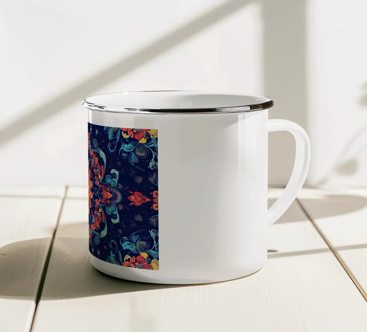 Jugenstil - fiori in ampio movimento tazza in smalto da Artful Bloom