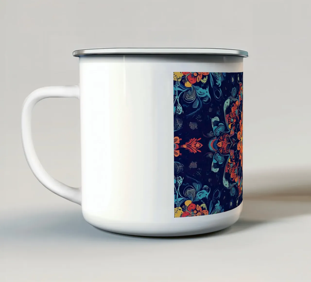 Jugenstil - fiori in ampio movimento tazza in smalto da Artful Bloom