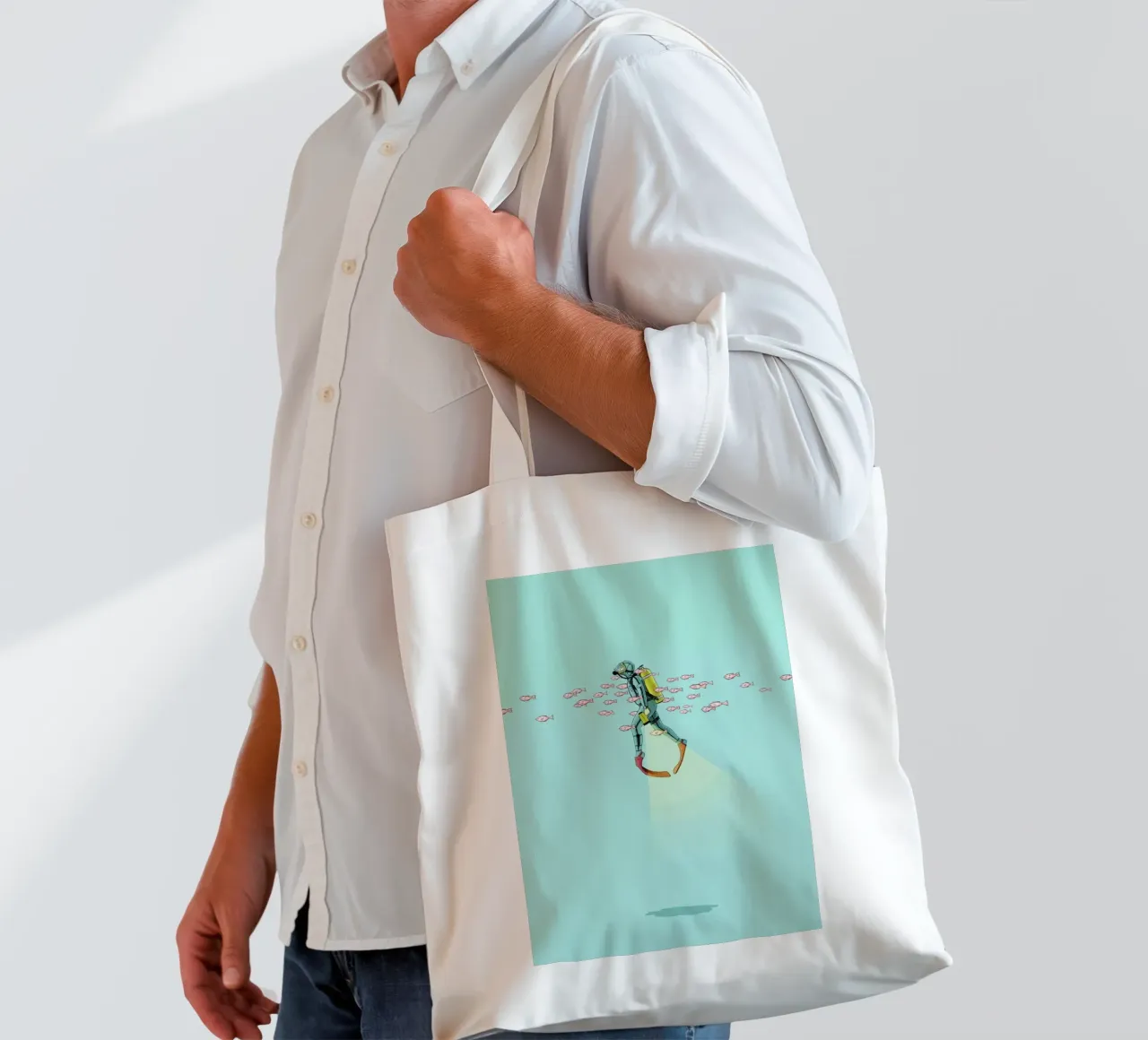 Float Under the Sea borsa in juta da Jason Ratliff