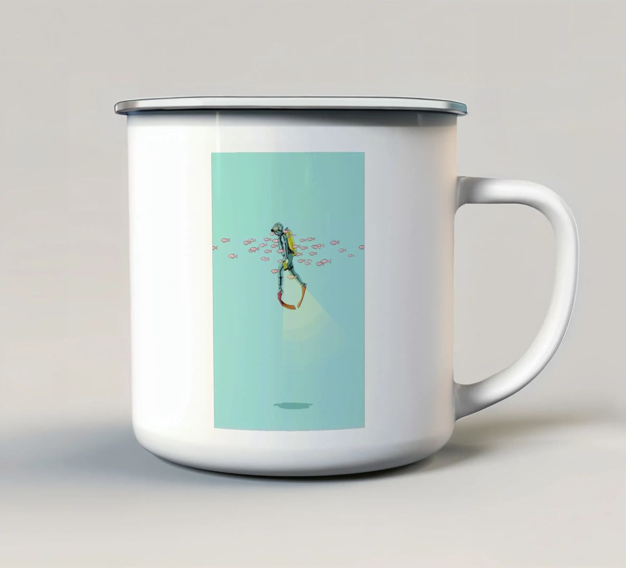 Float Under the Sea tazza in smalto da Jason Ratliff