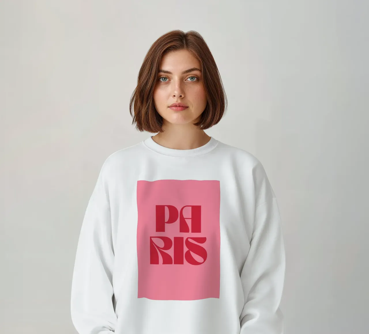 Parijs Reizen Roze en Rode Typografie sweatshirt van pdigitalprints