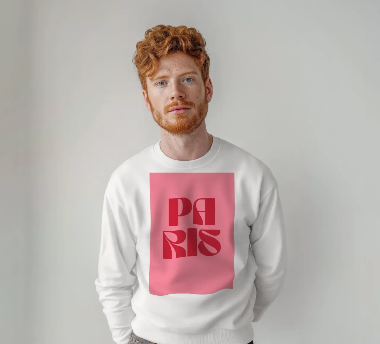 Parijs Reizen Roze en Rode Typografie sweatshirt van pdigitalprints