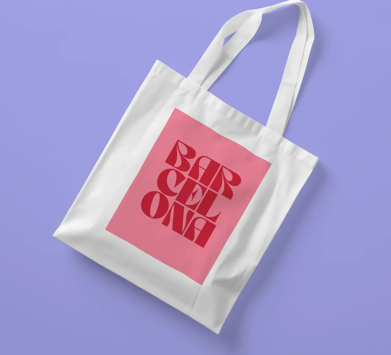 Barcellona Viaggio Tipografia rosa e rossa borsa in juta da pdigitalprints