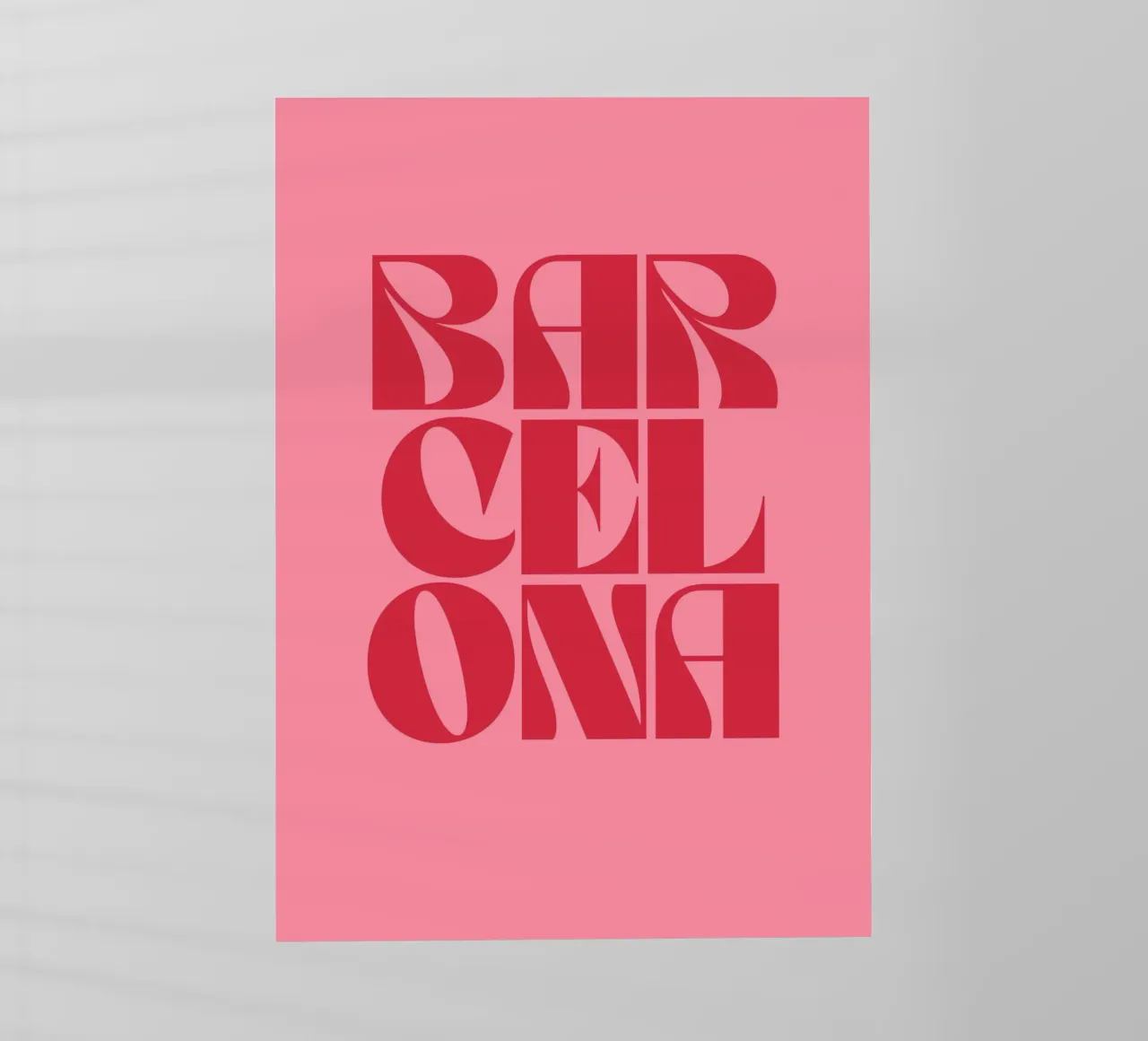 Barcellona Viaggio Tipografia rosa e rossa pellicola backlit da pdigitalprints