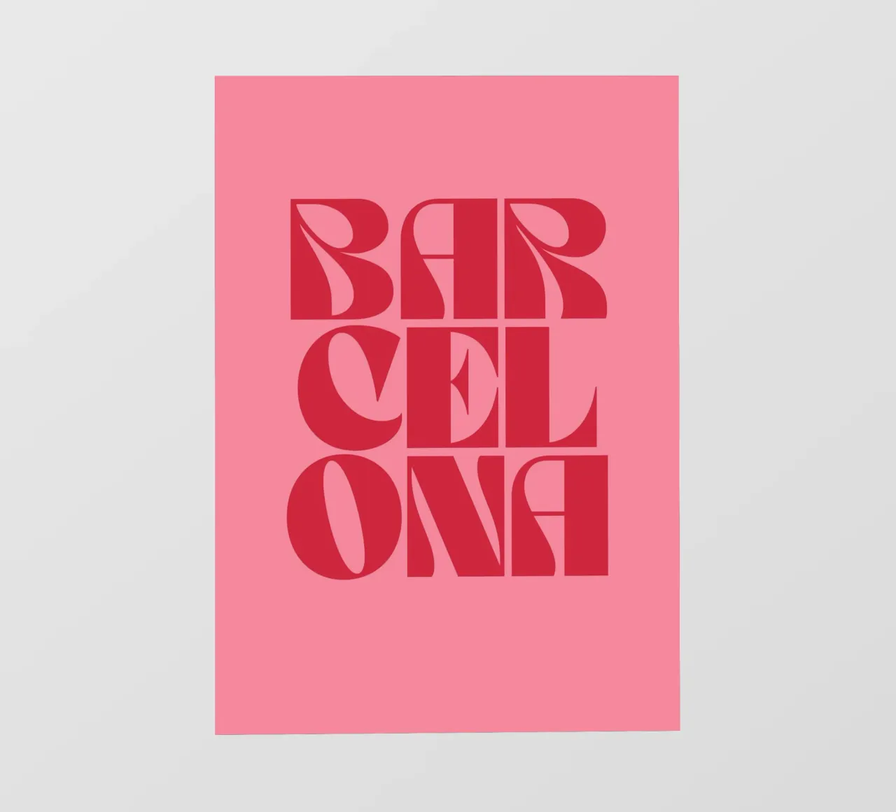 Barcellona Viaggio Tipografia rosa e rossa pellicola backlit da pdigitalprints