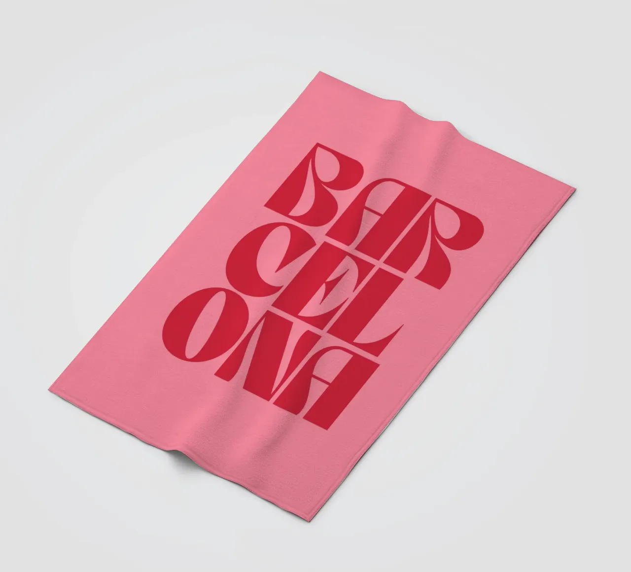 Barcellona Viaggio Tipografia rosa e rossa coperta in pile da pdigitalprints