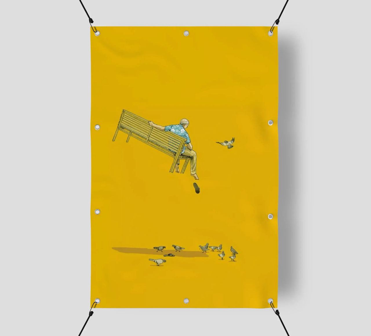 Float With the Pigeons telo in pvc da Jason Ratliff