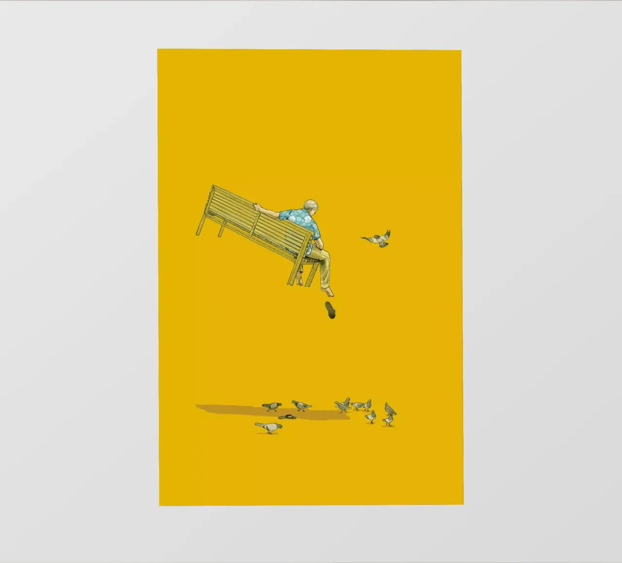 Float With the Pigeons telo in pvc da Jason Ratliff