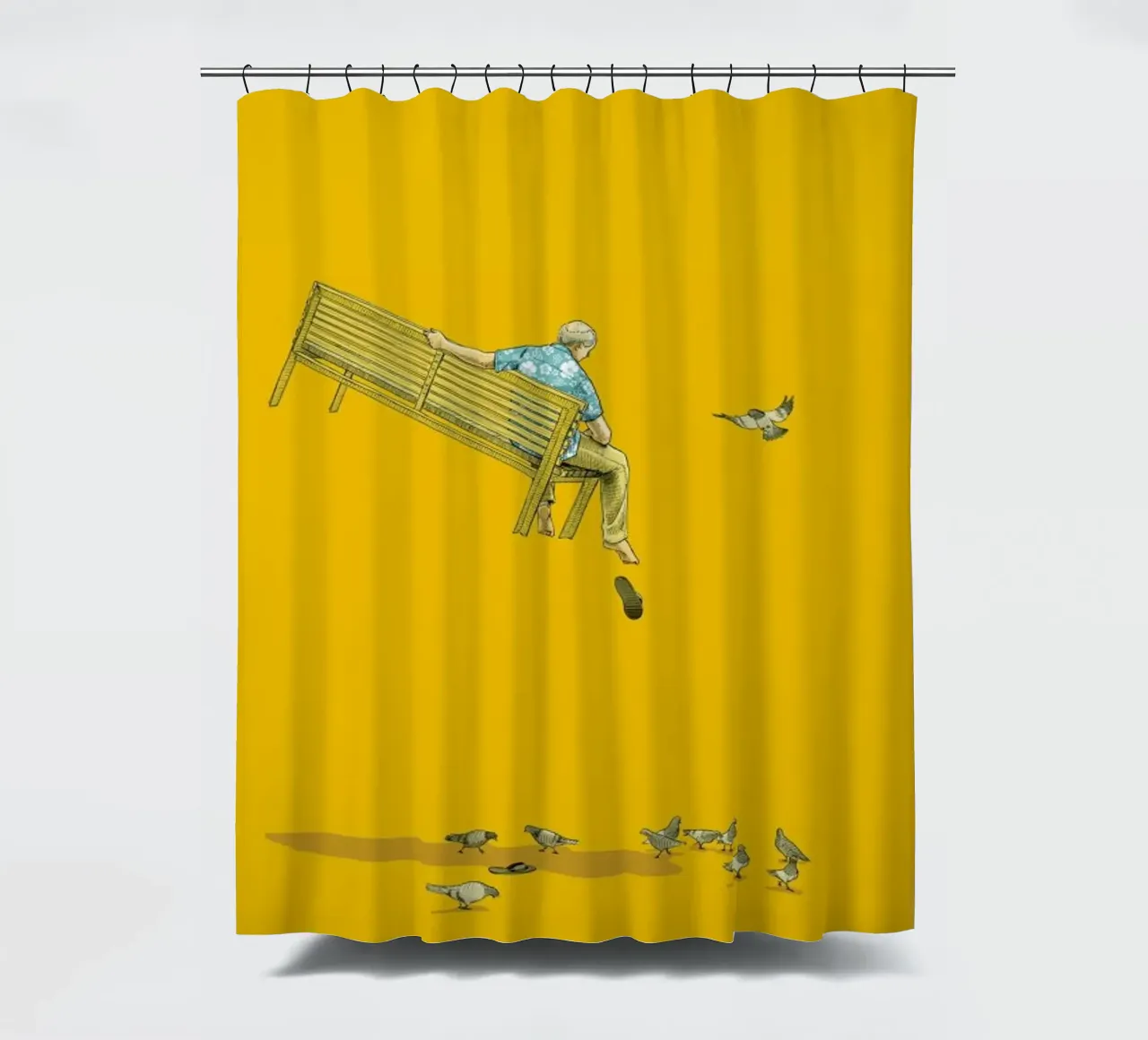 Float With the Pigeons tenda da doccia da Jason Ratliff