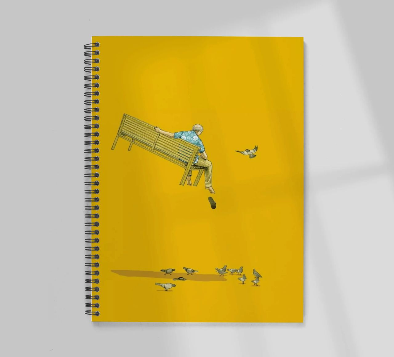 Float With the Pigeons spiral notebook by Jason Ratliff